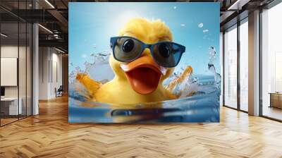 rubber duck on water Wall mural