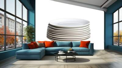 stack of white plates Wall mural