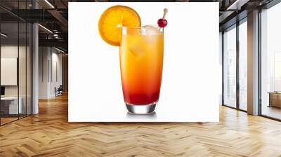 tequila sunrise cocktail on white background isolated Wall mural