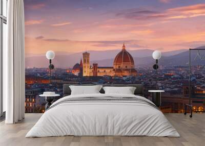 Beautiful views of Florence cityscape in the background Cathedra Wall mural