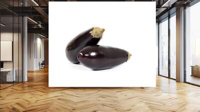 Fresh and healthy eggplant on white background Wall mural