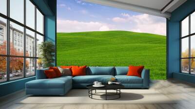 Tuscany landscape, beautiful green hills springtime Wall mural