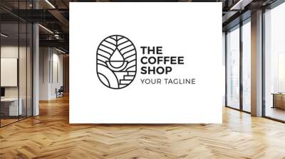 line art coffee logo template premium vector Wall mural