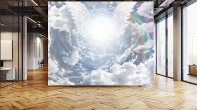 Angelic presence in tunnel of light Wall mural