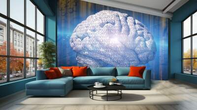 Binary brain Wall mural