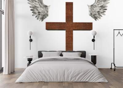 Cross with wings Wall mural