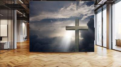 dramatic cross Wall mural