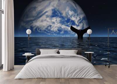 Exoplanet Whale Wall mural