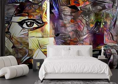 eye in abstract scene Wall mural