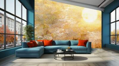 Impression City Sun. Modern art. 3D rendering Wall mural