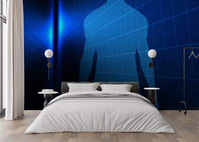 Man before event horizon in space Wall mural