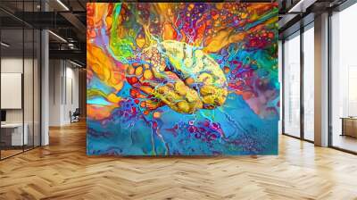 Psychedelic Brain Wall mural