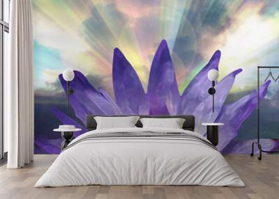 Purple Lotus Wall mural