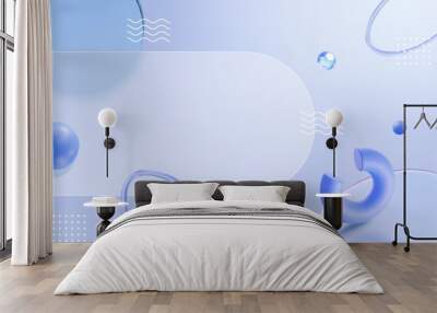 3D blue glassmorphism template Wall mural