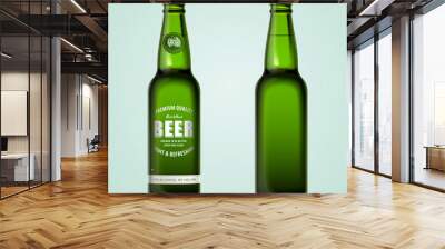 3d wheat beer bottle mockups Wall mural