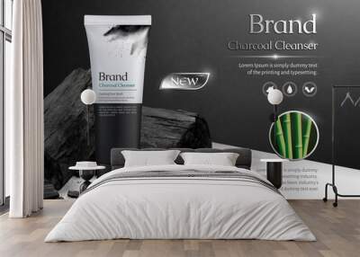 Charcoal cleanser commercial ads Wall mural