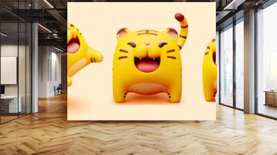 Chubby tiger figurines Wall mural