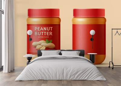 Peanut butter mockup template Wall mural