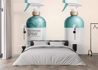 Realistic spray bottle set Wall mural