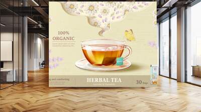 Refreshing herbal tea ad Wall mural