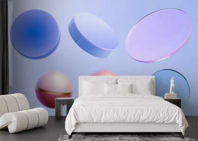 set of 3d geometric elements Wall mural