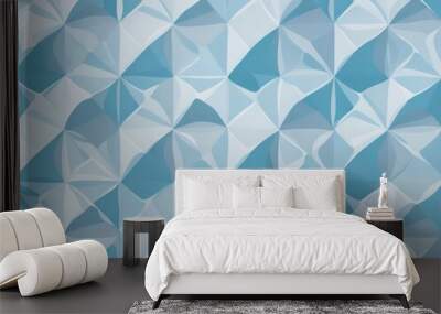 Geometric pattern, beautiful blue background. Wall mural