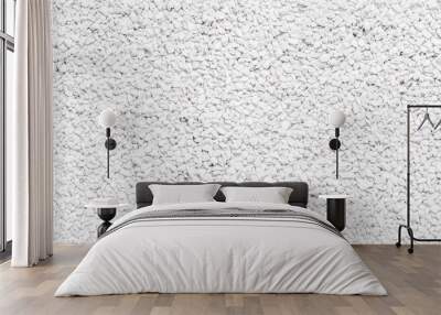 White background made of small gravel - gravel path texture - aquarium background texture Wall mural