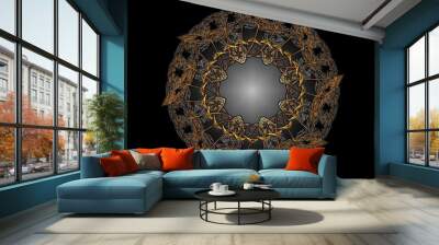 Lacy colorful clockwork pattern. Digital fractal art design. Abs Wall mural