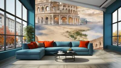 Ancient Roman empire graffiti grunge art repeat pattern Wall mural