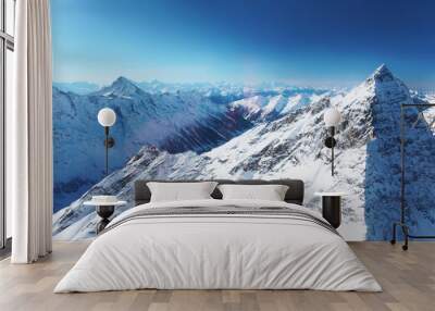 Jungfrau Mountain at winter Swiss Alps Wall mural