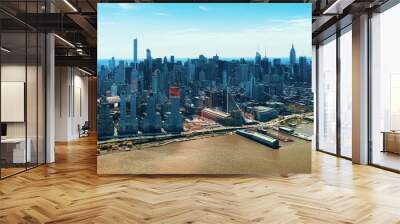 Manhattan downtown panorama over East River NY USA Wall mural