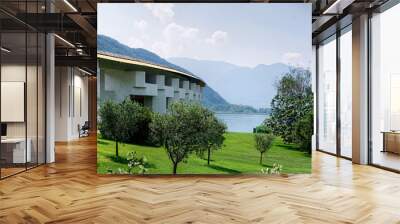 Modern luxury hotel or villa building architecture and landscape in day Wall mural