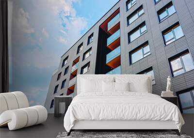 Modern new apartment building architecture Wall mural