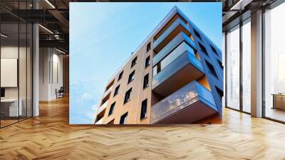 New modern apartment building exterior Wall mural