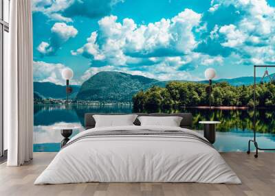 Scenery of Bohinj Lake Slovenia Wall mural