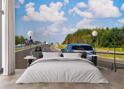 scenery with cars on road of poland Wall mural