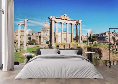 Temple of Saturn in Roman Forum Wall mural