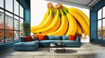 Banana isolated white. Generative AI Wall mural