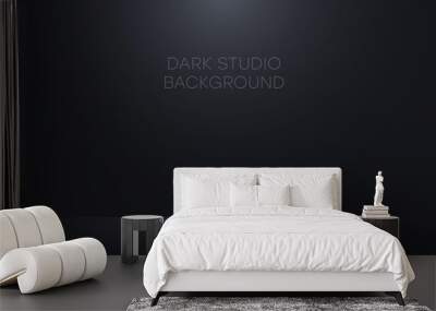 Black studio background. Realistic empty dark studio room. Background for product display show or place for presentation. Vector. Wall mural