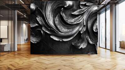 Black white art design. Generative AI Wall mural