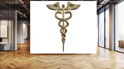 Caduceus Medical symbol 3d isolated rotating on a transparent background Wall mural