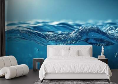 Close up of a wave of water with bubbles Wall mural