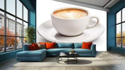 Coffee cup isolated white. Generative AI Wall mural