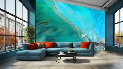 colorful marbling texture creative background with abstract waves, liquid art style painted with oil Wall mural