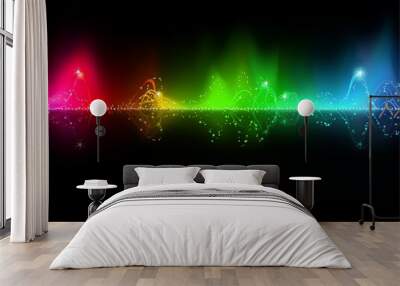 Abstract music wave - background illustration Wall mural