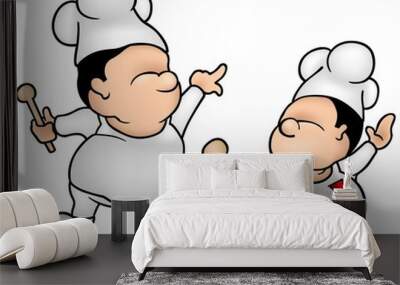 Cook Set 2 - colored cartoon illustrations Wall mural