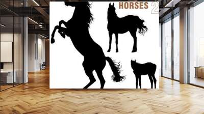 horses silhouettes 2 Wall mural