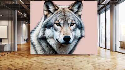 Fantasy Illustration of a wild animal wolf. Digital art style wallpaper background. Wall mural