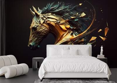 Horse abstract magical animal background with mare stallion wallpaper generative ai Wall mural