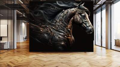 Horse animal abstract wallpaper. Contrast background stallion in vivid colors generative ai Wall mural